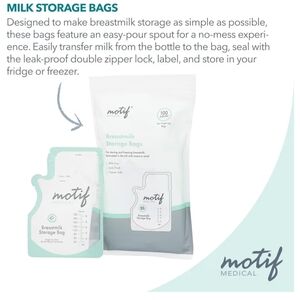 NewBundle Of TWO NIB Motif Breastmilk Storage Bags 100 Count 8oz Single Use Bags
